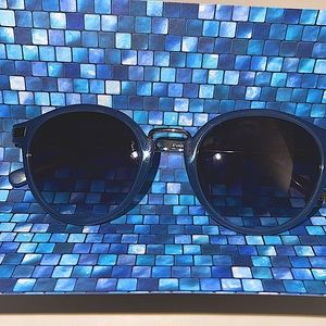 BANANA REPUBLIC FASHION ROUND BLUE/GRAY WITH SILVER DECOR/CASE